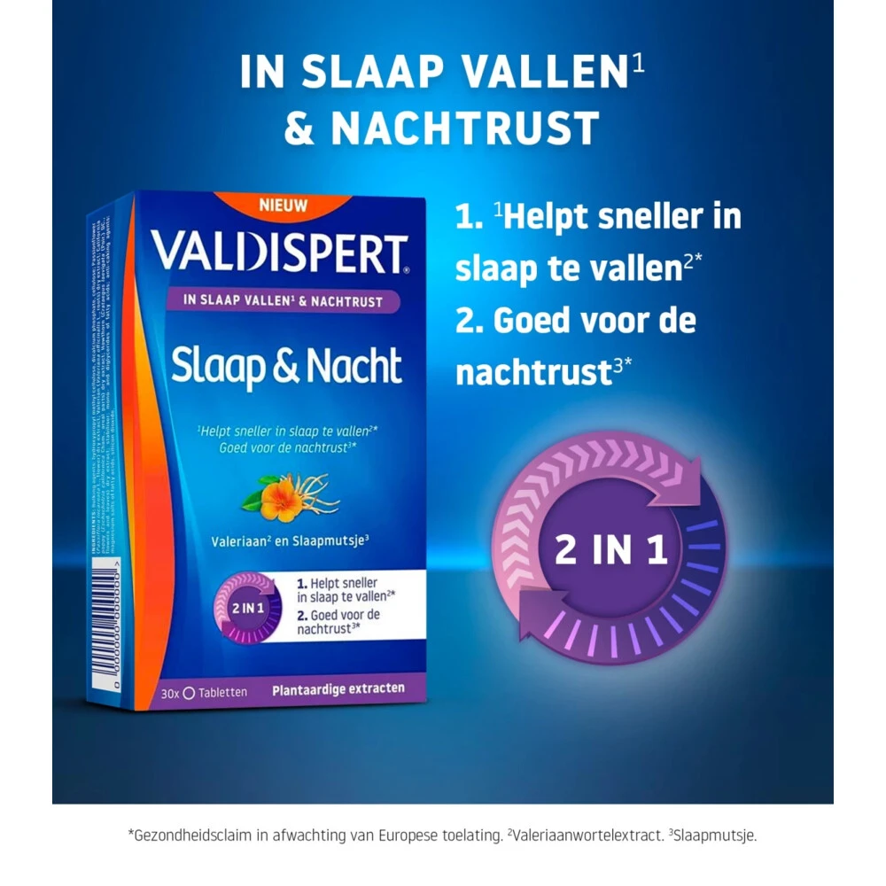 Valdispert Nacht Melatonine 5-HTP L-Tryptofaan 2 Valdispert Nacht Melatonine 5-HTP L-Tryptofaan - Afbeelding 2