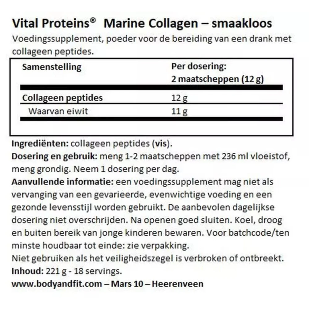 Vital Proteins Marine Collageen 4 Vital Proteins Marine Collageen - Afbeelding 4