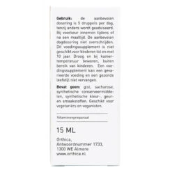 Orthica Vegan D3 Oliedruppels 6 Orthica Vegan D3 Oliedruppels -Metagenics Winkel 1017422 3