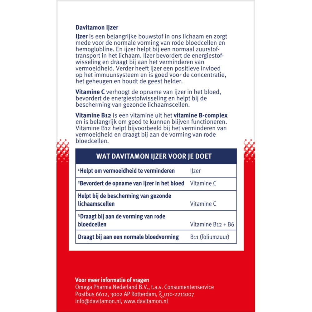 2x Davitamon IJzer Met Vitamine B12 2 2x Davitamon IJzer Met Vitamine B12 - Afbeelding 2
