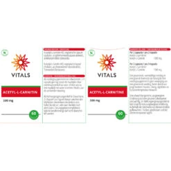 Vitals Acetyl-l-carnitine 500 Mg 6 Vitals Acetyl-l-carnitine 500 Mg -Metagenics Winkel 1023935 3