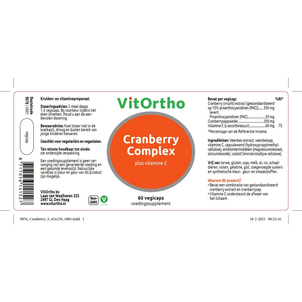 Vitortho Cranberry Complex 2 Vitortho Cranberry Complex - Afbeelding 2