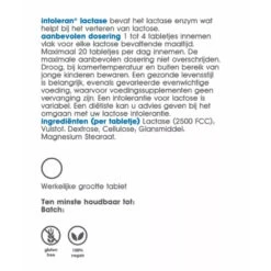 Intoleran Lactase 2.500 5 Intoleran Lactase 2.500 -Metagenics Winkel 1036740 3