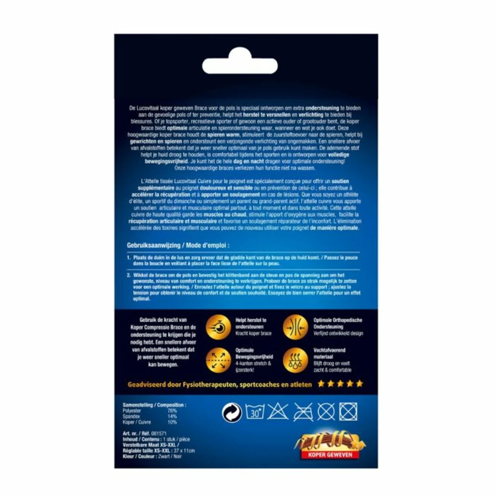 Lucovitaal Brace Tennisarm Koper 2 Lucovitaal Brace Tennisarm Koper - Afbeelding 2