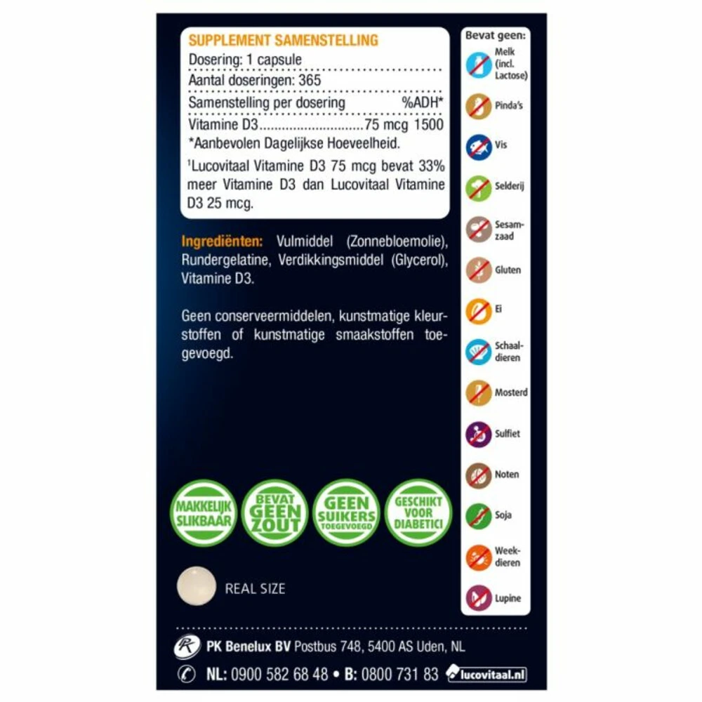 Lucovitaal Vitamine D3 D3 75mcg (3000IE) Forte 3 Lucovitaal Vitamine D3 D3 75mcg (3000IE) Forte - Afbeelding 3