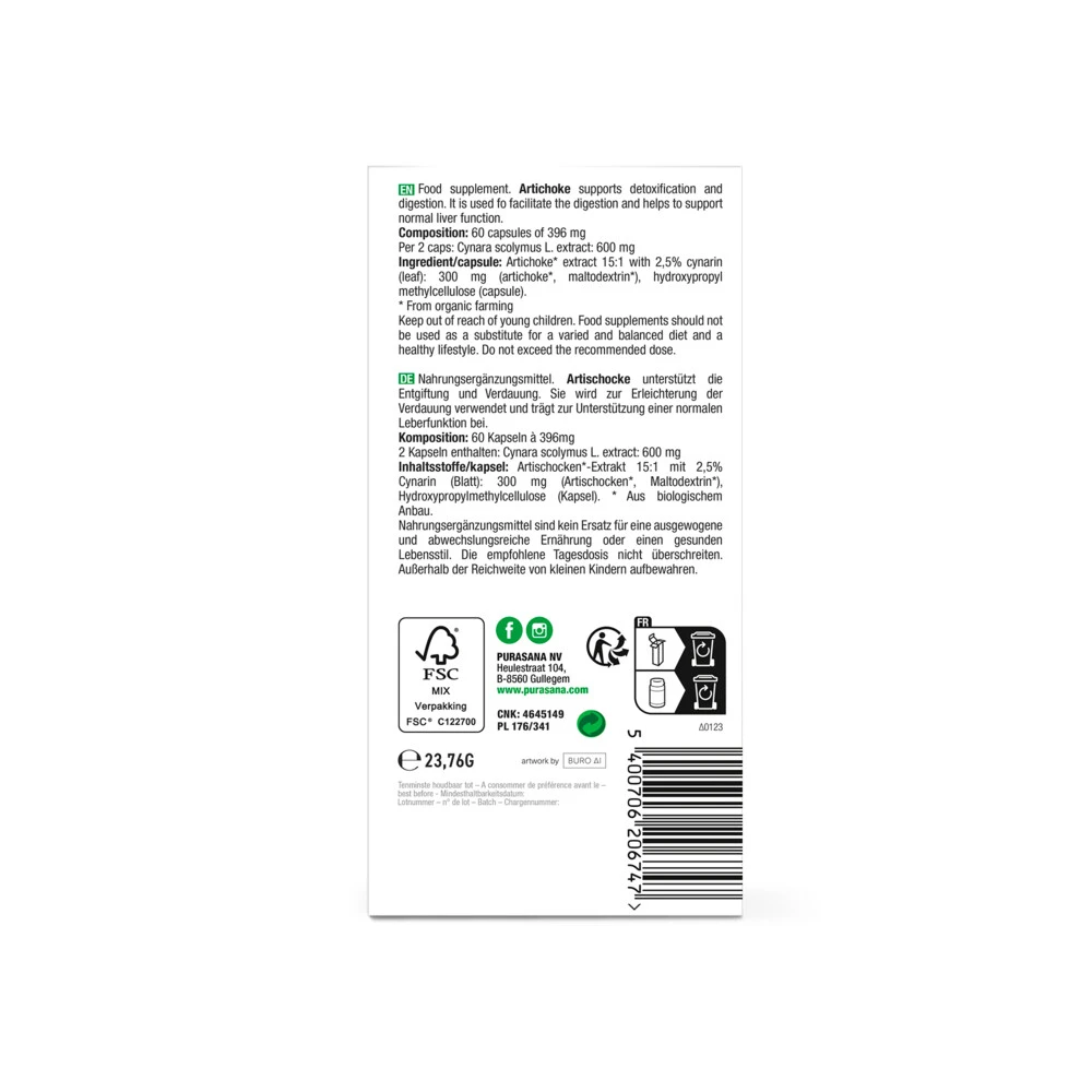 Purasana Artisjok Extract 300 Mg 3 Purasana Artisjok Extract 300 Mg - Afbeelding 3