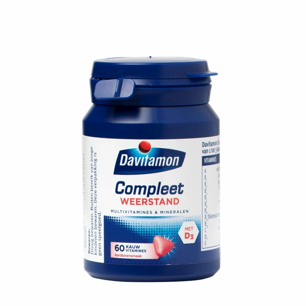 2x Davitamon Compleet Weerstand Kauwvitamines Aardbei 4 2x Davitamon Compleet Weerstand Kauwvitamines Aardbei - Afbeelding 4