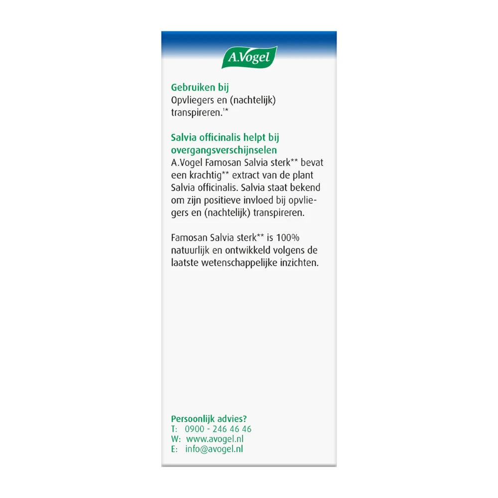 A.Vogel Famosan Salvia Overgang Sterk 4 A.Vogel Famosan Salvia Overgang Sterk - Afbeelding 4