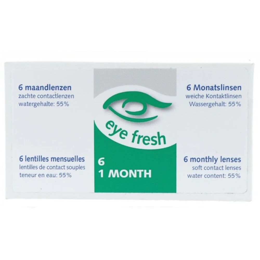 Eye Fresh Zachte Maandlenzen 6-pack -2,25 1 Eye Fresh Zachte Maandlenzen 6-pack -2,25
