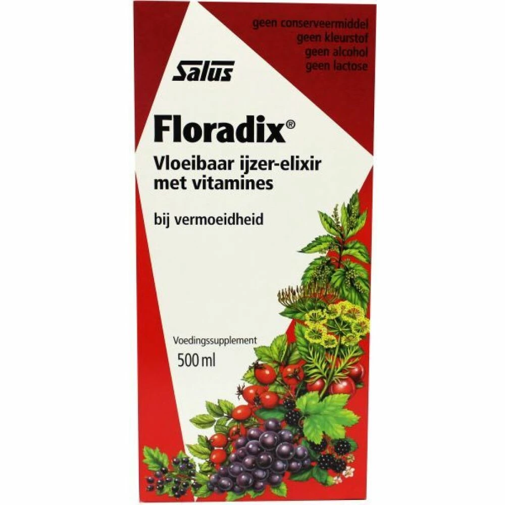 Floradix Vloeibaar Ijzer-Elixer Met Vitamines 1 Floradix Vloeibaar Ijzer-Elixer Met Vitamines