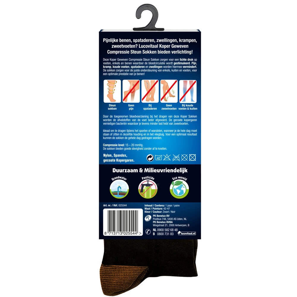 Lucovitaal Compressie Steun Sokken Zwart Maat 36-41 2 Lucovitaal Compressie Steun Sokken Zwart Maat 36-41 - Afbeelding 2